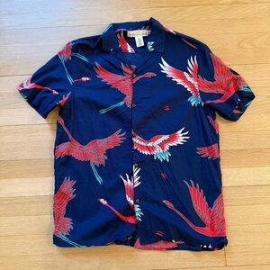 H&M | L.O.GG. Flamingo Short Sleeve Button Shirt | Size: Medium